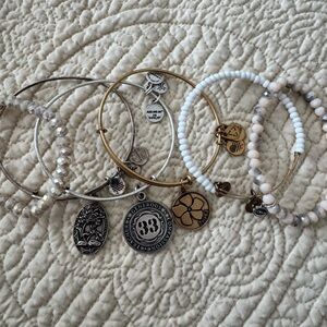 Alex and Ani Silver and Gold Charm Bracelets